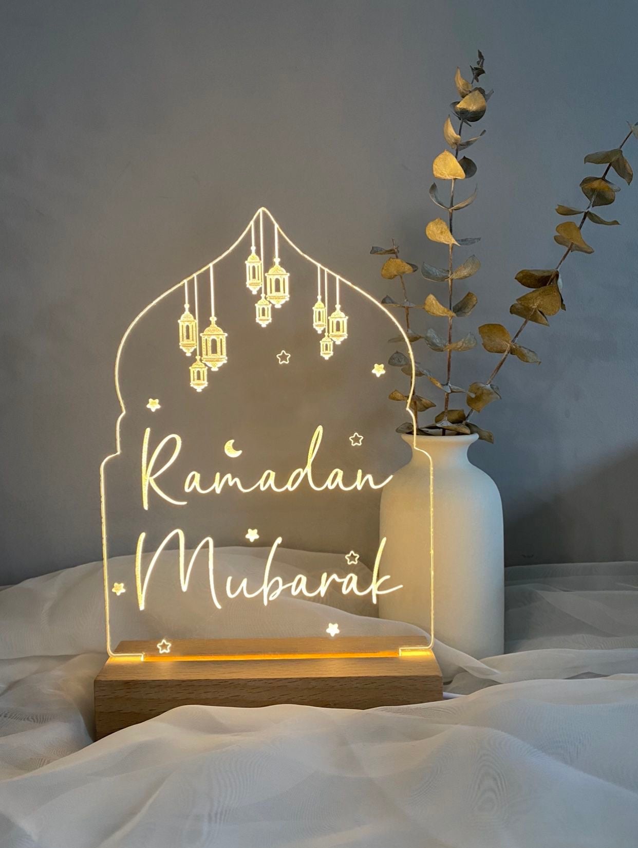 Ramadan Lichterkette Mit Sternen & Mond – 20 LEDs, 2,9 M, Batteriebetrieben, 2 Modi
